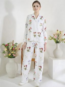 Uptownie - White Floral Regular Co-Ord Set
