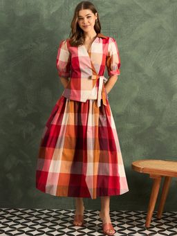 Uptownie - Red Checks Regular Co-Ord Set