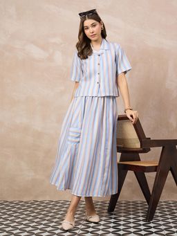 Uptownie - Blue Stripes Relaxed Co-Ord Set
