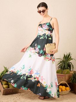 Uptownie - Black Floral Regular Dress
