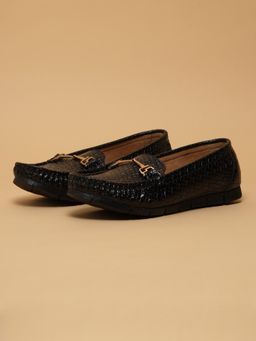 ERIDANI - Matias Black Textured Loafers