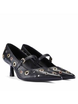 Saint G - Women Multi Eyelets Black Leather Pumps