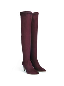Saint G - Women Purple Stretch Suede Thigh High Boots