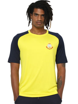 Jack & Jones - Yellow Colourblocked Crew Neck T-shirt