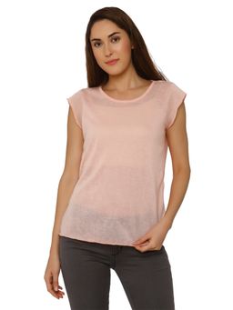 VERO MODA - Pink Solid Sleeveless Top