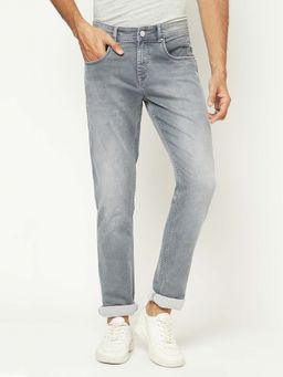CRIMSOUNE CLUB - Men's Sophisticated Light Grey Denim Jeans