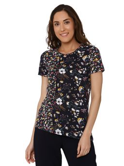 VERO MODA - Black Printed Crew Neck T-Shirt