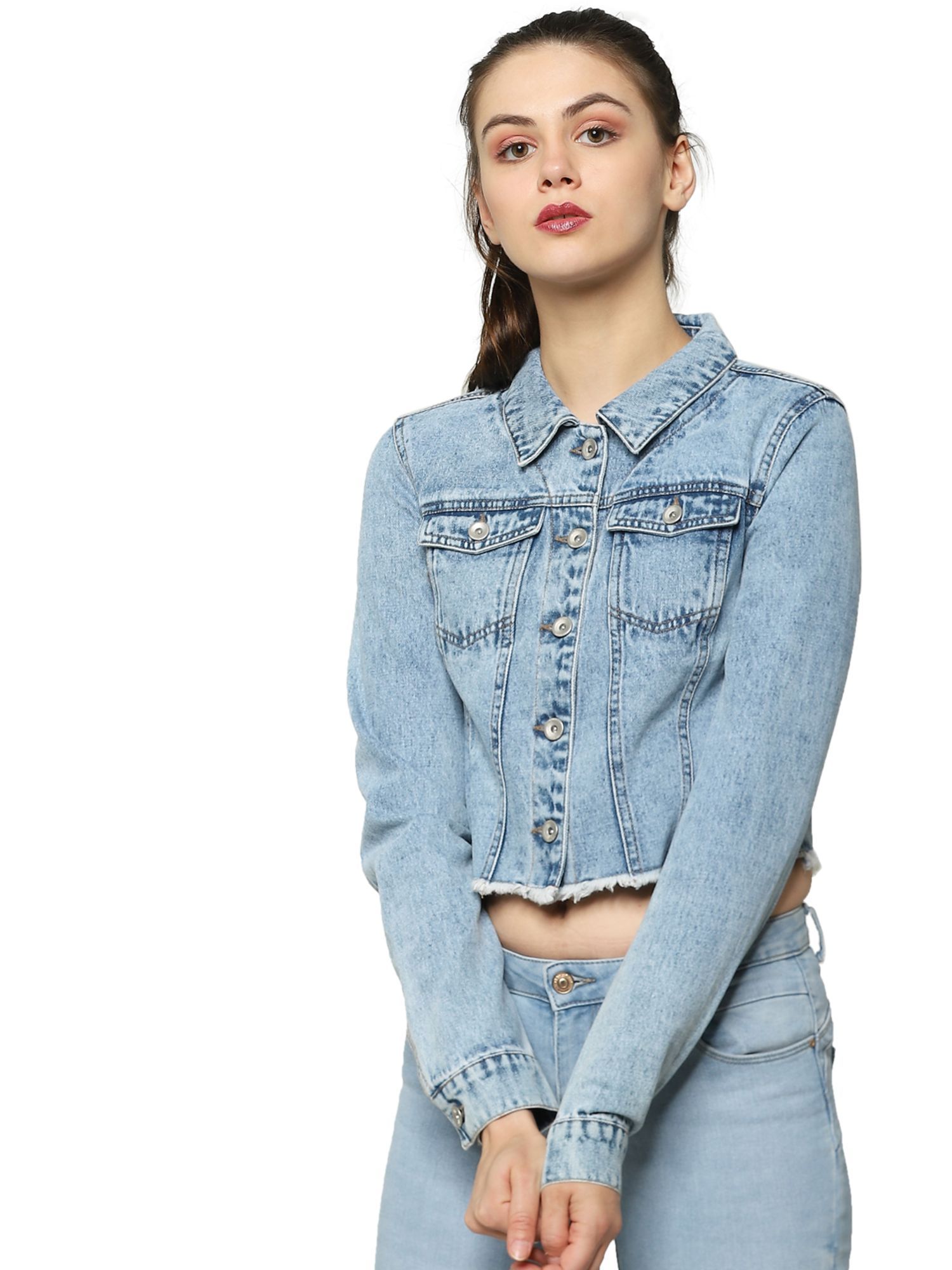 Buy ONLY Cropped Denim Jacket Online 