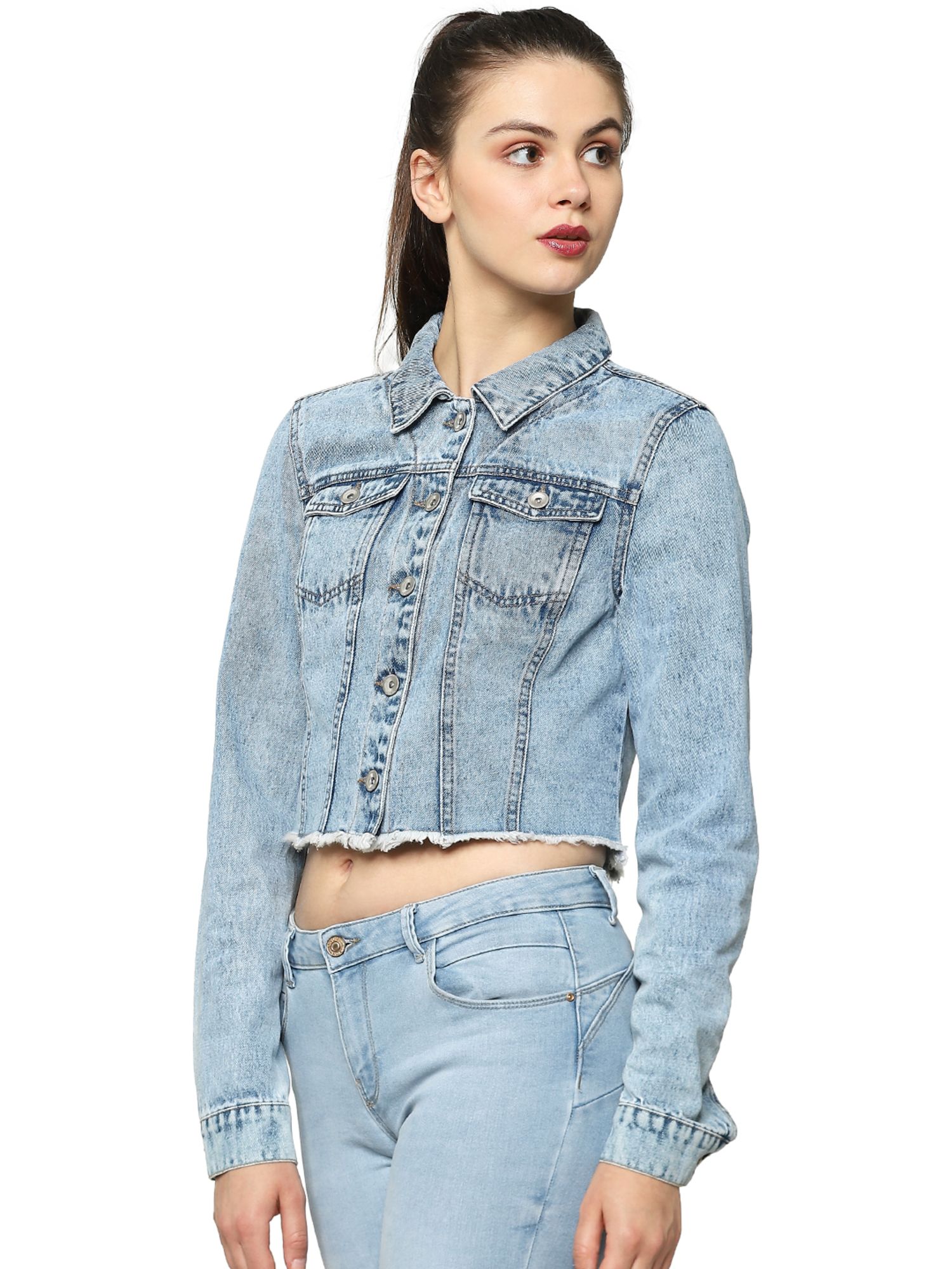 Buy ONLY Cropped Denim Jacket Online 