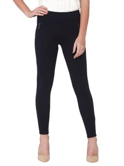 VERO MODA - Navy Blue Solid Ankle Length Legging
