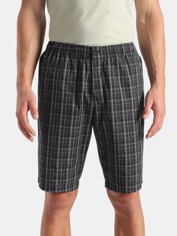 Jockey - 9005 Super Combed Cotton Woven Printed Bermuda Black