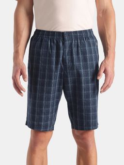 Jockey - 9005 Super Combed Cotton Woven Printed Bermuda Navy Blue