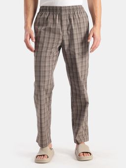 Jockey - 9009 Cotton Woven Fabric Regular Fit Checkered Pyjama Black Olive