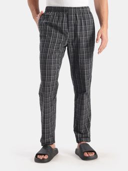 Jockey - 9009 Cotton Woven Fabric Regular Fit Checkered Pyjama Black