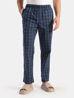 Jockey - 9009 Cotton Woven Fabric Regular Fit Checkered Pyjama Navy