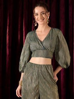 KASSUALLY - Printed Empire Crop Top