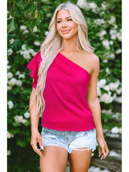 Errabelly - Strawberry Pink Ruffle Elegant Top