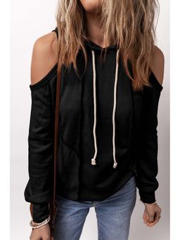 Errabelly - Black Exposed Drawstring Hoodie