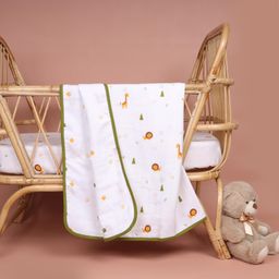Kicks and Crawl - Multi-Color Forest Friends Organic Reversible Blanket