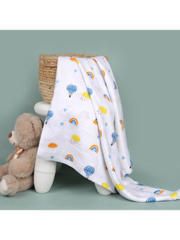 Kicks and Crawl - White Rainbows Bamboo Swaddle