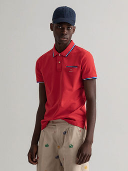 GANT - Red Solid Polo T-Shirt