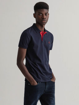 GANT - Blue Solid Polo T-Shirt