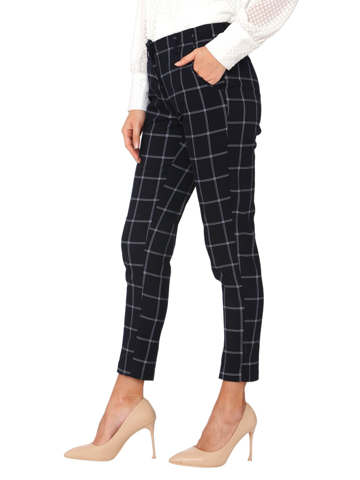 VERO MODA Navy Blue Checked 