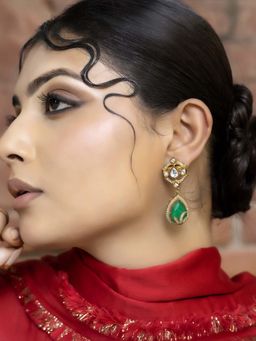 Jovi's Jewels - Neelaya Polki & Emerald Green Earrings