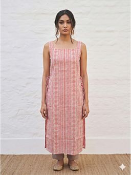 MAAND - Peach Printed Blended Kurta