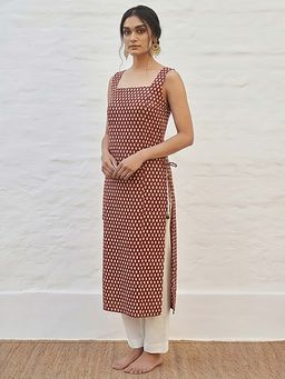 MAAND - Rust Printed Cotton Kurta
