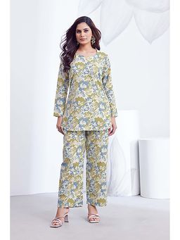 Anaita - Cream Floral Linen Co-Ord Set
