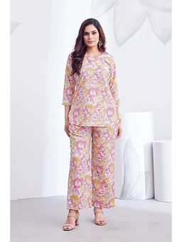 Anaita - Pink Floral Linen Co-Ord Set