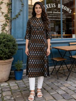 Rangita - Black Printed Cotton Kurta