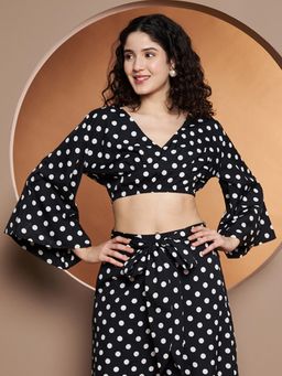 BRINNS - Bell Sleeve Crop Top Black