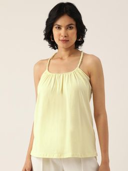 BRINNS - Shoulder Straps Styled Back Top Cream