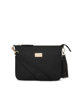 KLEIO - Party Matte Finish Structured Hobo Side Short Sling Handbag for Women and Girls Black