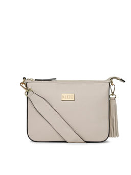 KLEIO - Party Matte Finish Structured Hobo Side Short Sling Handbag for Women and Girls Cream