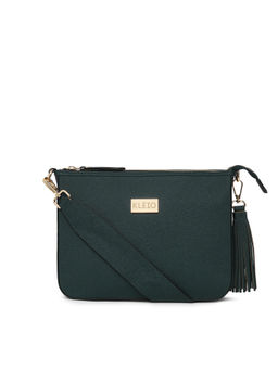 KLEIO - Party Matte Finish Structured Hobo Side Short Sling Handbag for Women Dark Green