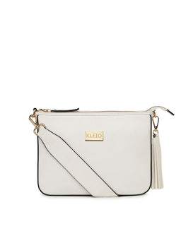 KLEIO - Party Matte Finish Structured Hobo Side Short Sling Handbag for Women and Girls White