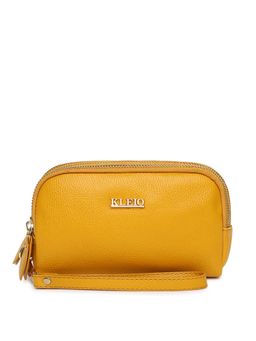 KLEIO - Vegan Leather Travel Cosmetics Toiletry Organizer Bag (MUSTARD)