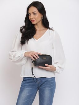 KLEIO - Vegan Leather Travel Cosmetics Toiletry Organizer Bag (HO2002KL-BL)(BLACK)