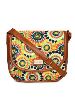 KLEIO - Printed Canvas PU Leather Cross Body With Sling Bag For Women(MULTICOLOUR DOT)