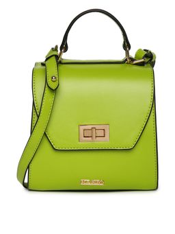 KLEIO - Solid Color Top Handle Structured Handbag for Women (HO9041KL-GR)(GREEN)