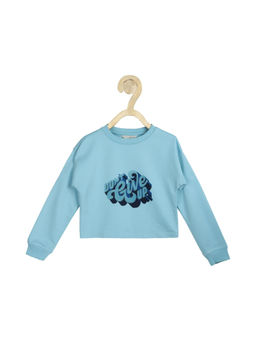 Peter England - Girls Blue Graphic Sweatshirt