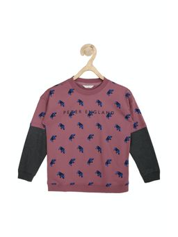 Peter England - Boys Purple Printed Sweatshirt