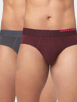 Jack & Jones - Grey & Maroon Briefs