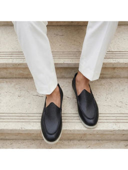 NAUVAB - Nagra Blue Lather Round Toe Loafer