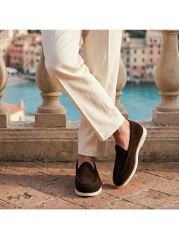 NAUVAB - Nagra Brown Suede Round Toe Loafer
