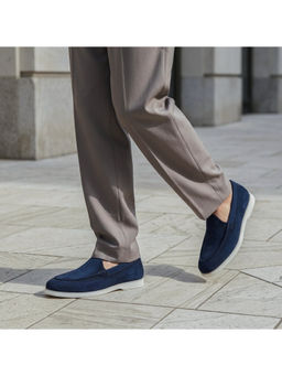 NAUVAB - Nagra Blue Suede Round Toe Loafer