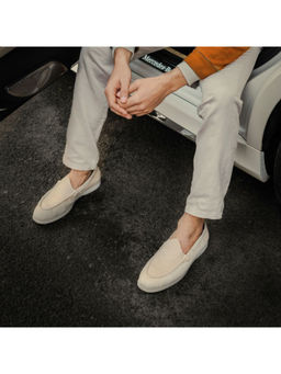 NAUVAB - Nagra Beige Suede Round Toe Loafer